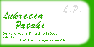 lukrecia pataki business card