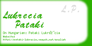 lukrecia pataki business card